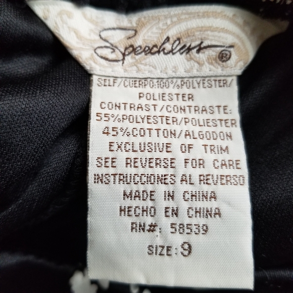 SPEECHLESS Dress Black White Midi Sleeveless Size 9 - Picture 7 of 7